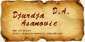 Đurđa Asanović vizit kartica